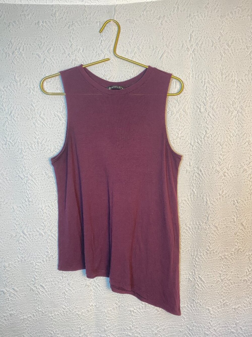 Athleta Asymmetrical Sleeveless Tank Top Plum Purple Modal Blend Size S
